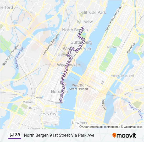 89 Bus Line Map