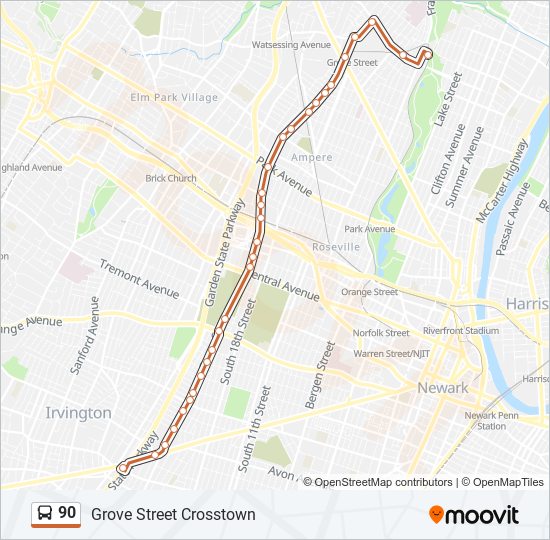 90 bus Line Map