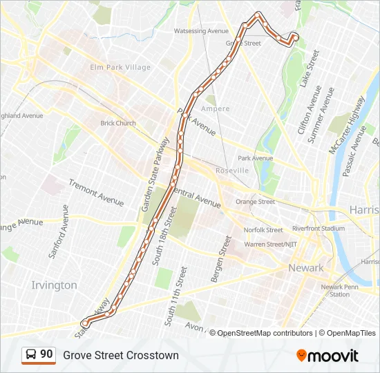 90 Bus Line Map