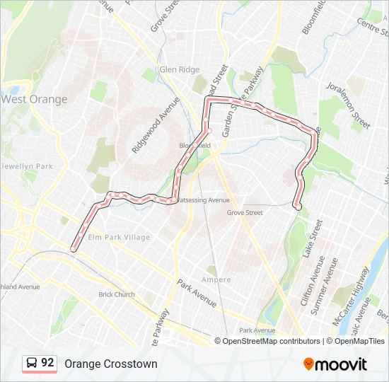 92 Bus Line Map