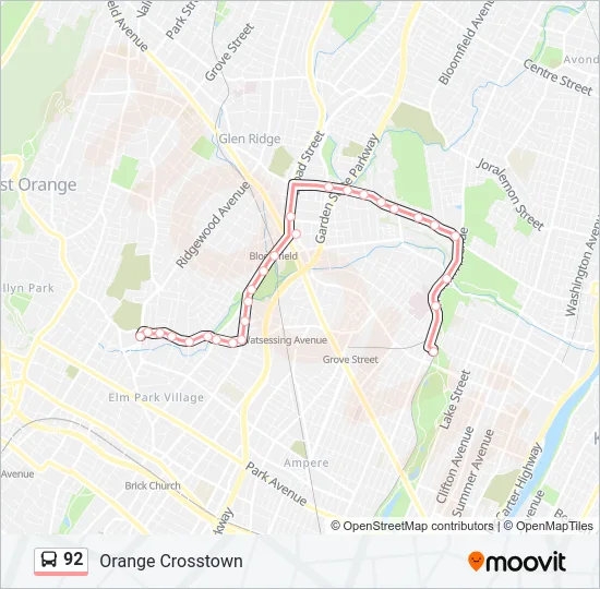 92 Bus Line Map