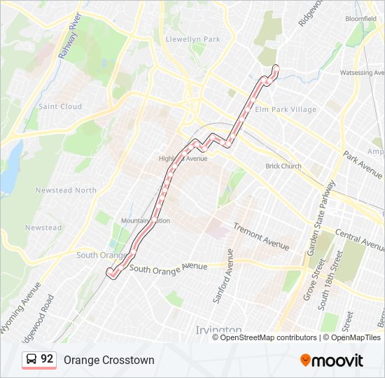 Mapa de 92 de autobús