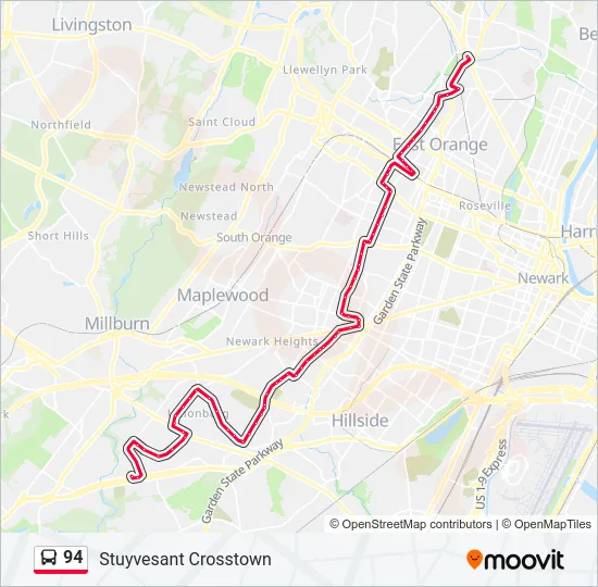 94 Bus Line Map