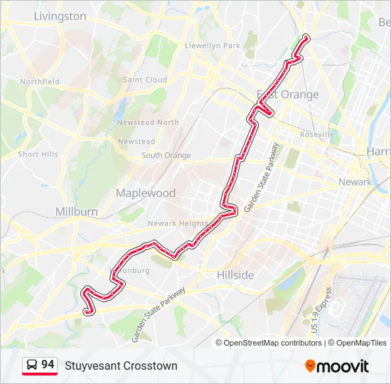 94 Bus Line Map