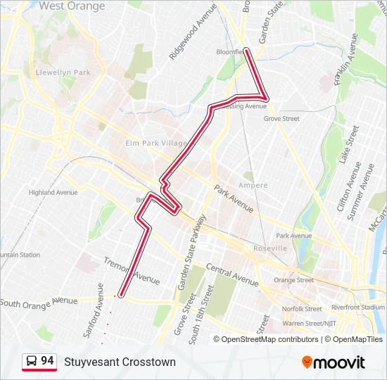 94 Bus Line Map