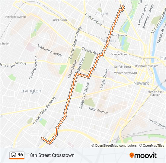 96 bus Line Map