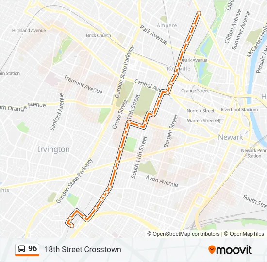 96 Bus Line Map