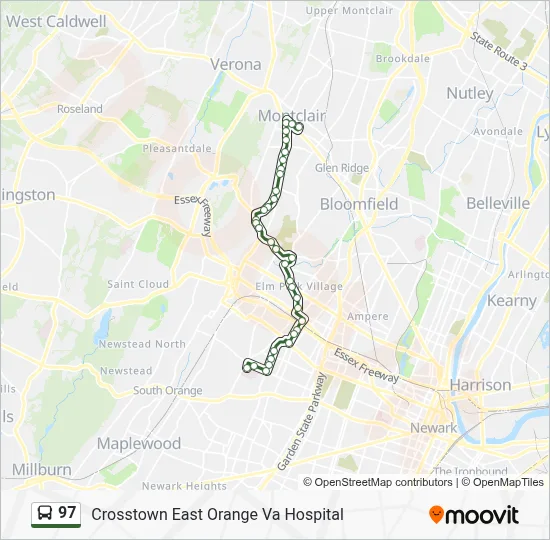 97 Route: Schedules, Stops & Maps - Crosstown East Orange Va