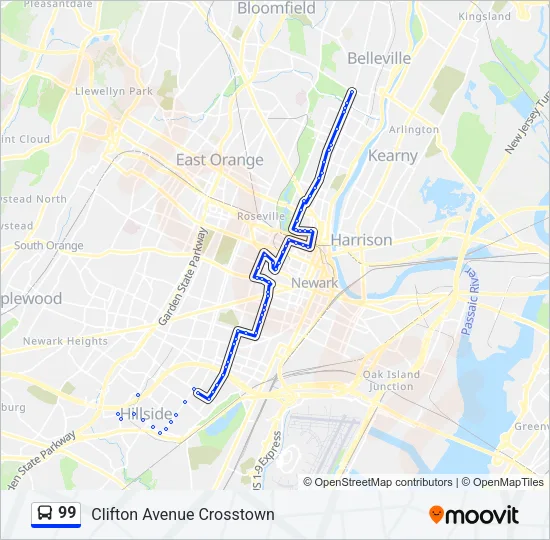 99 Bus Line Map