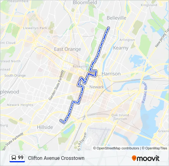 99 Bus Line Map
