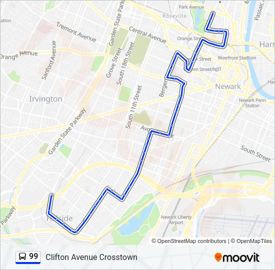 99 Bus Line Map