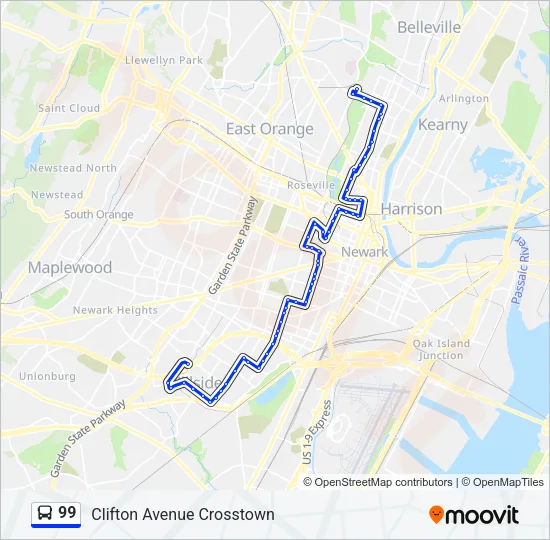 99 Bus Line Map
