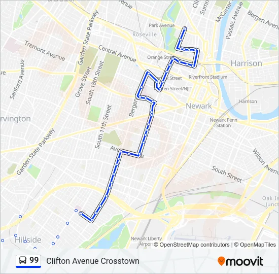 99 Bus Line Map