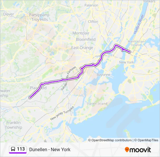 113 Bus 113 Route: Schedules, Stops & Maps - N Dunellen North Ave (Updated)