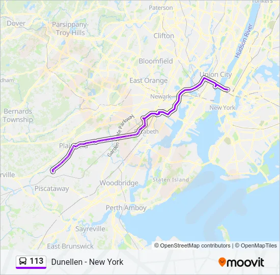 113 Bus Line Map