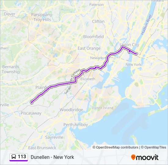 113 Bus Line Map