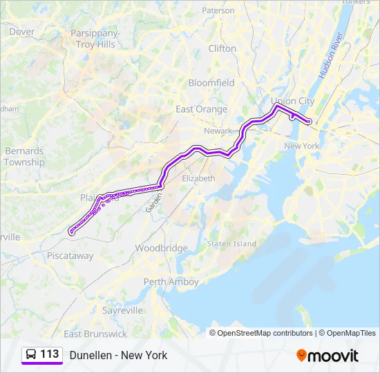 113 Bus Line Map