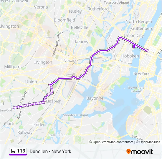 113 Bus Line Map