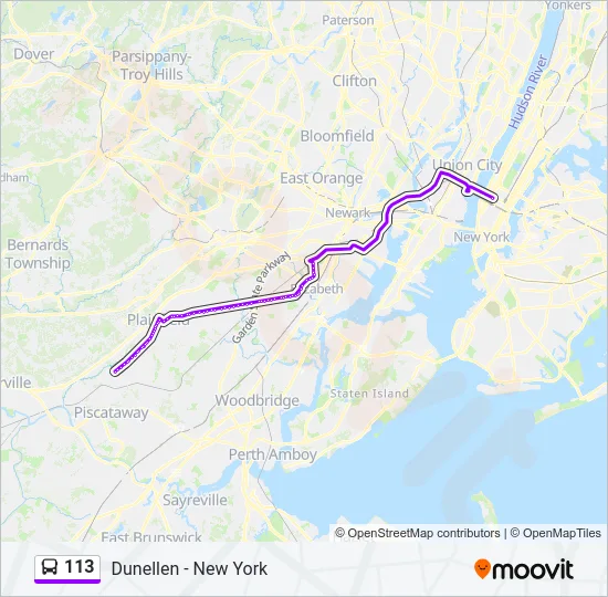 113 Bus Line Map