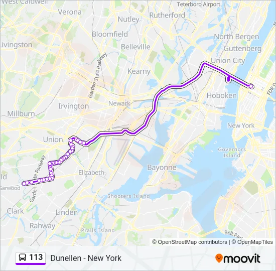 113 Bus Line Map