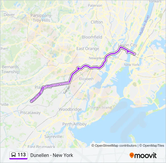 113 Bus Line Map