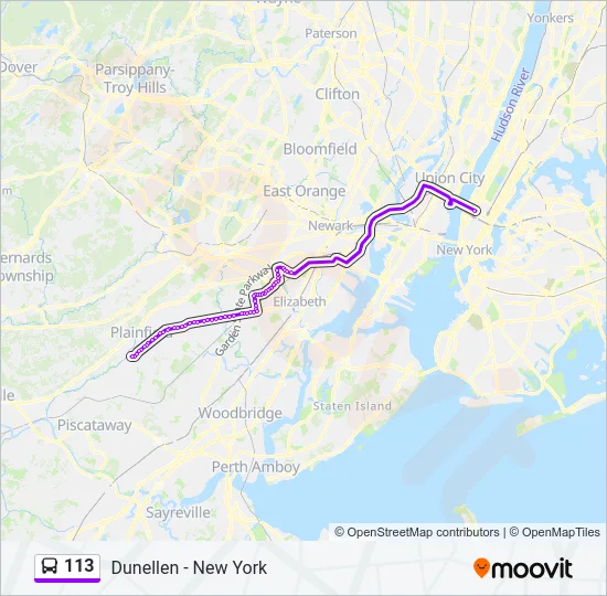113 Bus Line Map