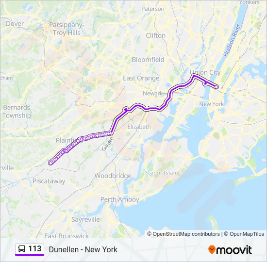 113 Bus Line Map