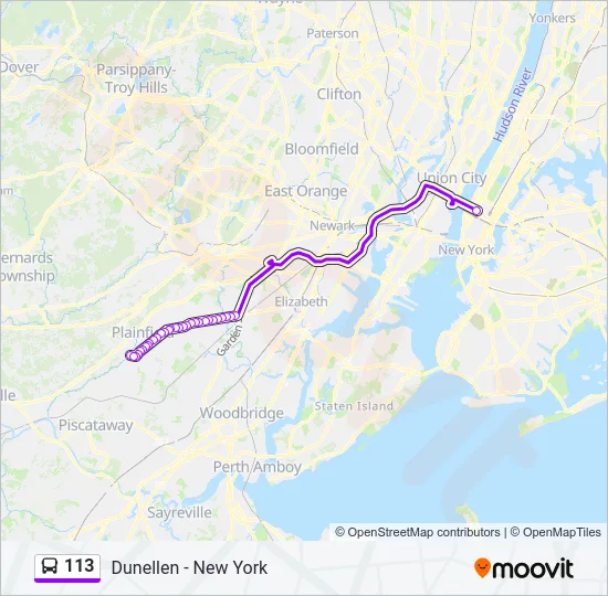 113 Bus Line Map