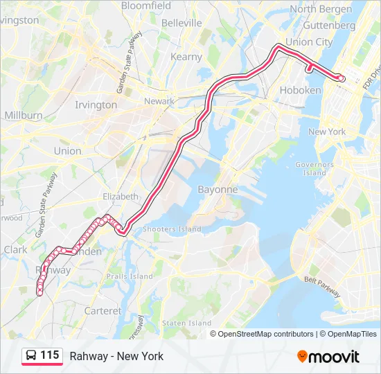 115 Bus Line Map