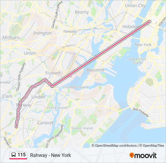 115 bus Line Map