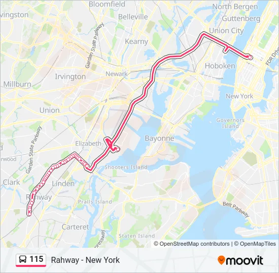 115 Bus Line Map