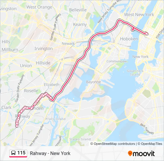 115 Route: Schedules, Stops & Maps - New York Via Elizabeth Ave (Updated)