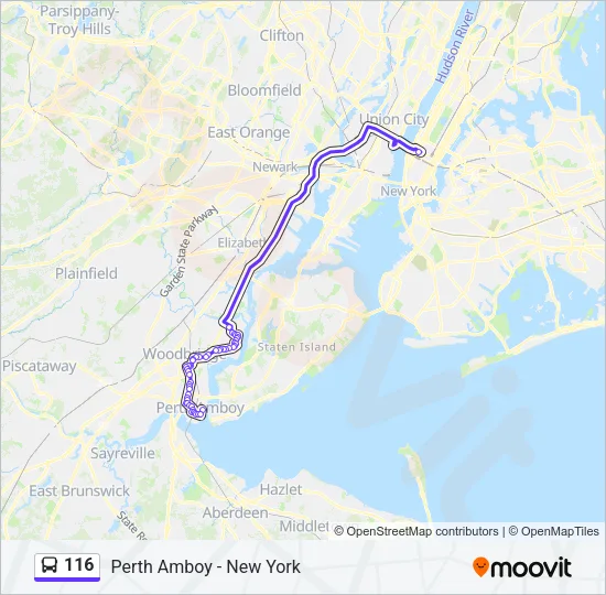 116 Bus Line Map
