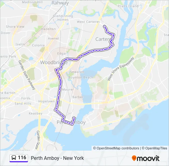 116 Bus Line Map