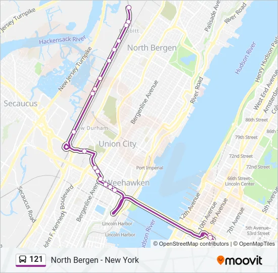 121 Bus Line Map