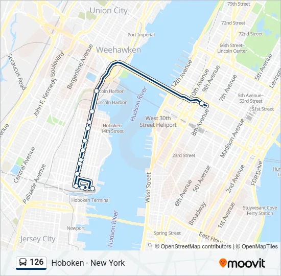 126 Bus Line Map