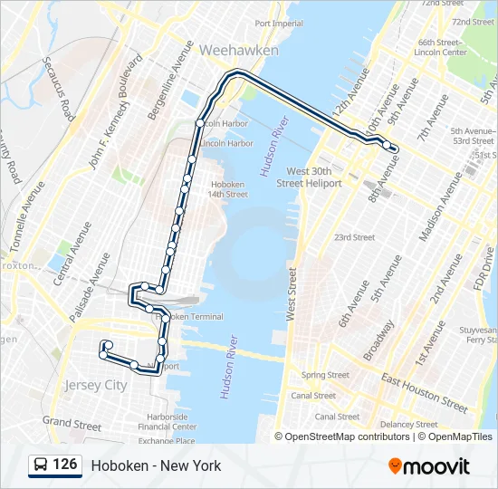 126 Bus Line Map