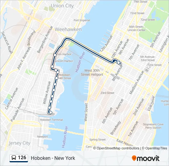 126 Bus Line Map