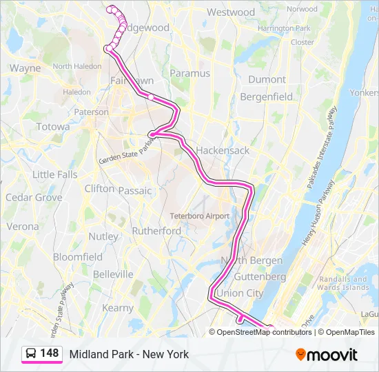 148 Bus Line Map