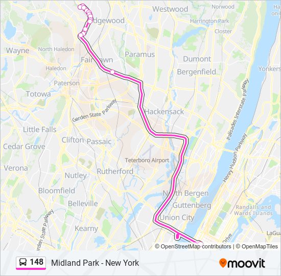 148 bus Line Map