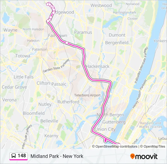 148 Bus Line Map