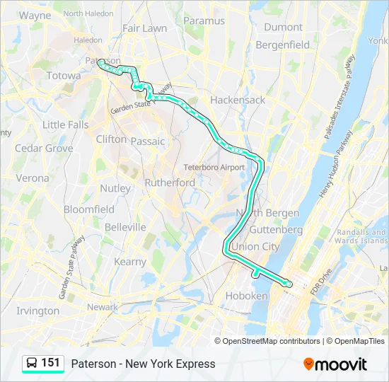 151 Bus Line Map