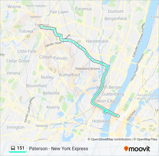 151 Bus Line Map