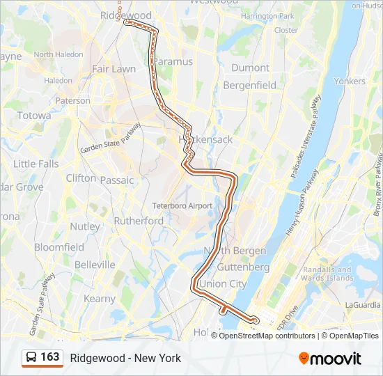 163 Bus Line Map