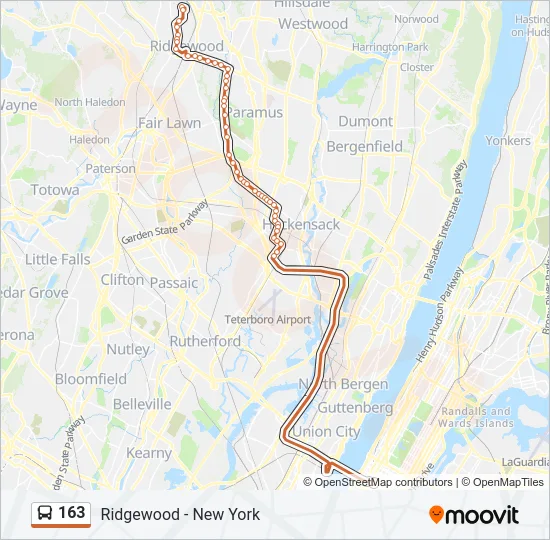163 Bus Line Map
