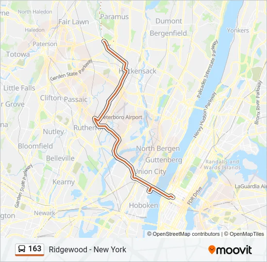 163 Bus Line Map