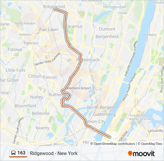 163 Bus Line Map