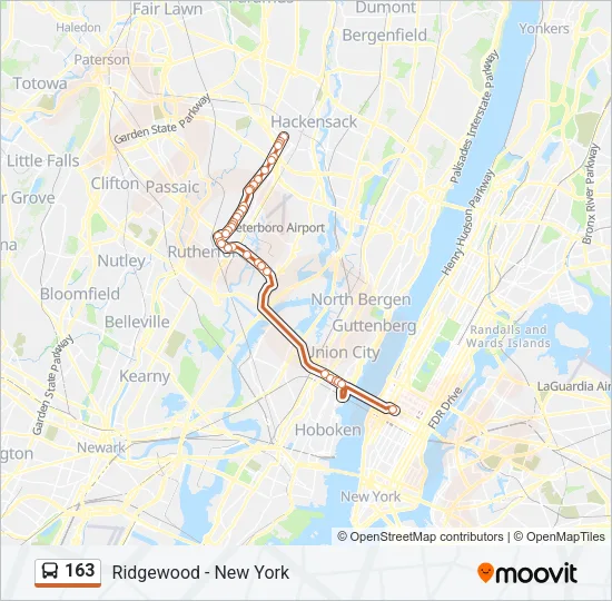 163 Bus Line Map