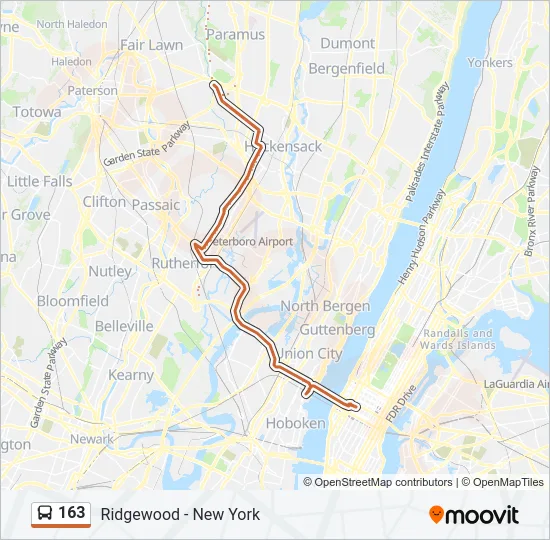 163 Bus Line Map