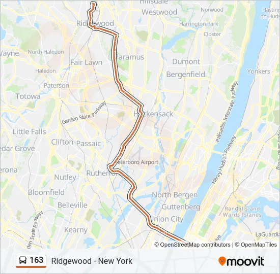 163 Bus Line Map